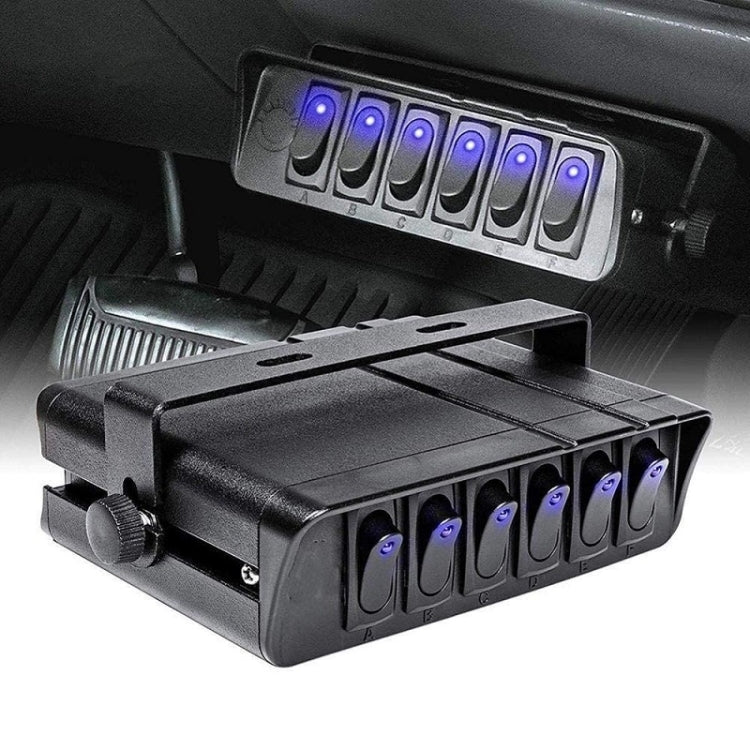 12V Ship Car 6-digit 3PIN Switch Panel Control System With Wiring(Blue Light)