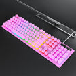 T-WOLF T80 104-Keys RGB Illuminated Office Game Wired Punk Retro Keyboard, Color: Pink - Wired Keyboard by T-WOLF | Online Shopping South Africa | PMC TechLife | Buy Now Pay Later Mobicred
