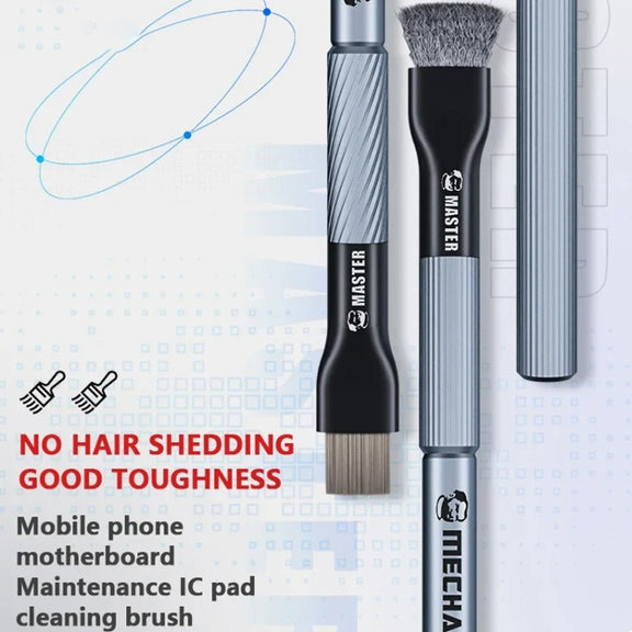 MECHANIC Cell Phone Motherboard Chip Degumming Brush PCB De-Tin Cleaning Cylinder Long Handle Brush, Style: Steel Wire