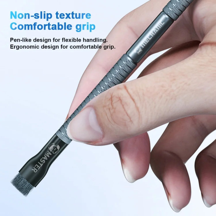 MECHANIC Cell Phone Motherboard Chip Degumming Brush PCB De-Tin Cleaning Cylinder Long Handle Brush, Style: Steel Wire