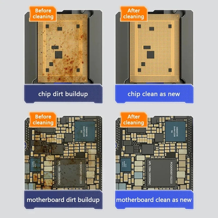 MECHANIC Cell Phone Motherboard Chip Degumming Brush PCB De-Tin Cleaning Cylinder Long Handle Brush, Style: Steel Wire