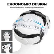 DEVASO VR Glasses Retractable Adjustable Headband Accessories For Meta Quest 3S / Meta Quest 3 / Meta Quest 2 / Meta Quest Pro / Pico 4 / Pico 4 Pro(White)