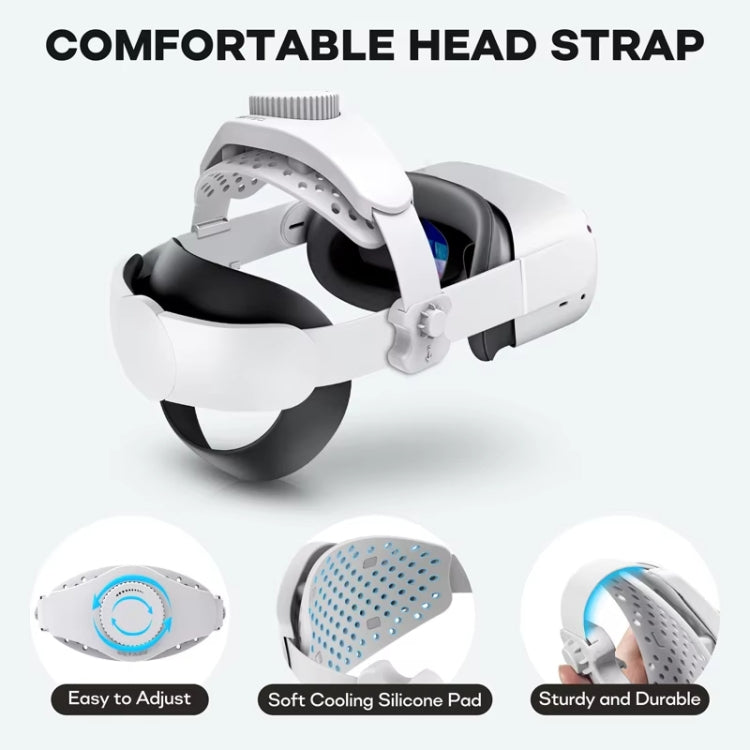 DEVASO VR Glasses Retractable Adjustable Headband Accessories For Meta Quest 3S / Meta Quest 3 / Meta Quest 2 / Meta Quest Pro / Pico 4 / Pico 4 Pro(Black)