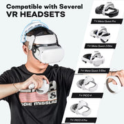 DEVASO VR Glasses Retractable Adjustable Headband Accessories For Meta Quest 3S / Meta Quest 3 / Meta Quest 2 / Meta Quest Pro / Pico 4 / Pico 4 Pro(White)