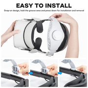DEVASO VR Glasses Retractable Adjustable Headband Accessories For Meta Quest 3S / Meta Quest 3 / Meta Quest 2 / Meta Quest Pro / Pico 4 / Pico 4 Pro(White)