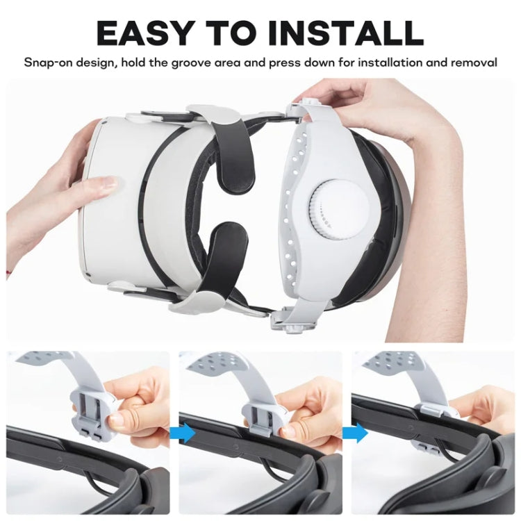 DEVASO VR Glasses Retractable Adjustable Headband Accessories For Meta Quest 3S / Meta Quest 3 / Meta Quest 2 / Meta Quest Pro / Pico 4 / Pico 4 Pro(Black)