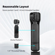 For DJI OSMO POCKET 3 BRDRC Water-resistant Storage Box Protective Shell  With Lanyard(Black)
