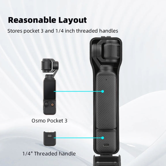 For DJI OSMO POCKET 3 BRDRC Water-resistant Storage Box Protective Shell  With Lanyard(Black)