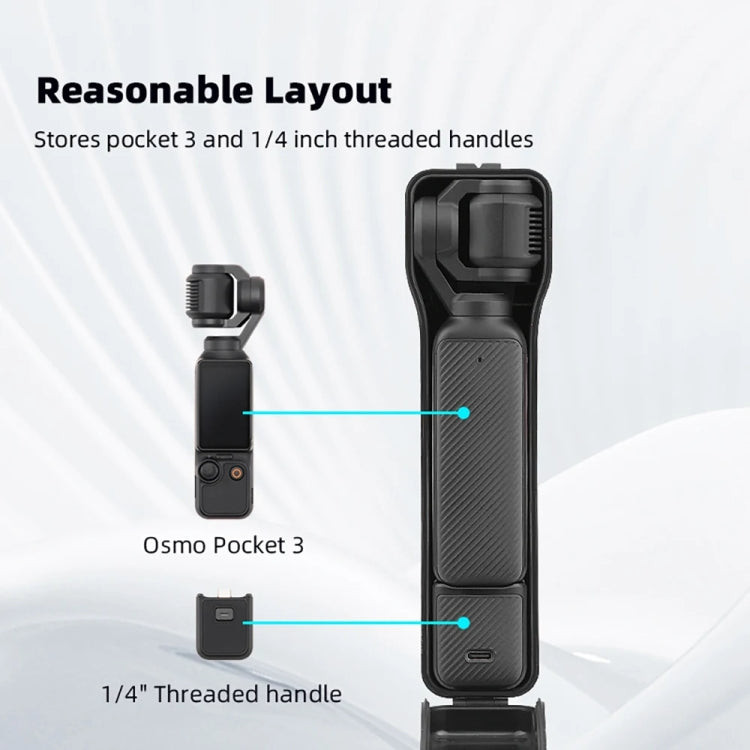 For DJI OSMO POCKET 3 BRDRC Water-resistant Storage Box Protective Shell  With Lanyard(Black)