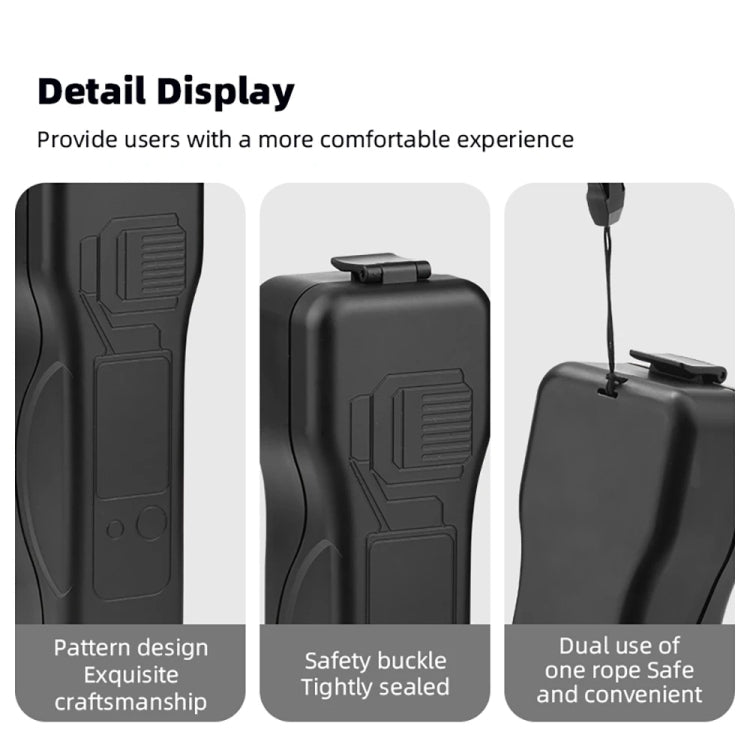 For DJI OSMO POCKET 3 BRDRC Water-resistant Storage Box Protective Shell  With Lanyard(Black)