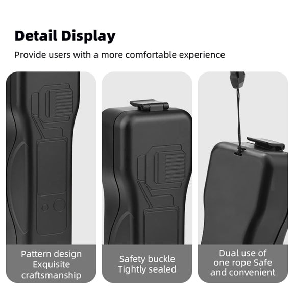 For DJI OSMO POCKET 3 BRDRC Water-resistant Storage Box Protective Shell  With Lanyard(Black)