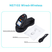 NEWSCAN 1D Laser  Wireless Barcode Reader Scanner Data Collector With 2.2-Inch LCD Screen