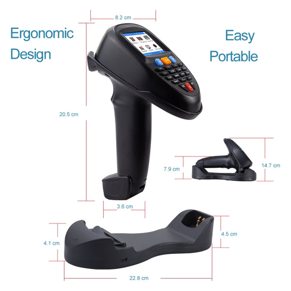 NEWSCAN 1D Laser  Wireless Barcode Reader Scanner Data Collector With 2.2-Inch LCD Screen