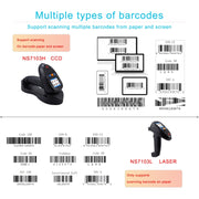 NEWSCAN 1D Laser  Wireless Barcode Reader Scanner Data Collector With 2.2-Inch LCD Screen