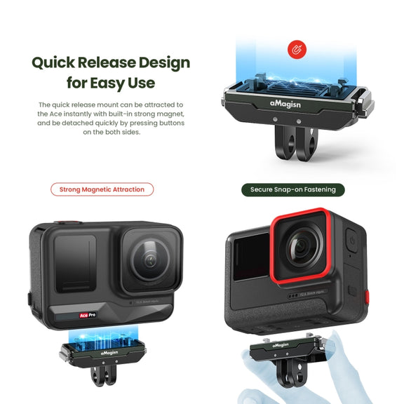 For Insta360 Ace / Ace Pro / X5 aMagisn Metal Magnetic Quick Release Sports Camera Accessories