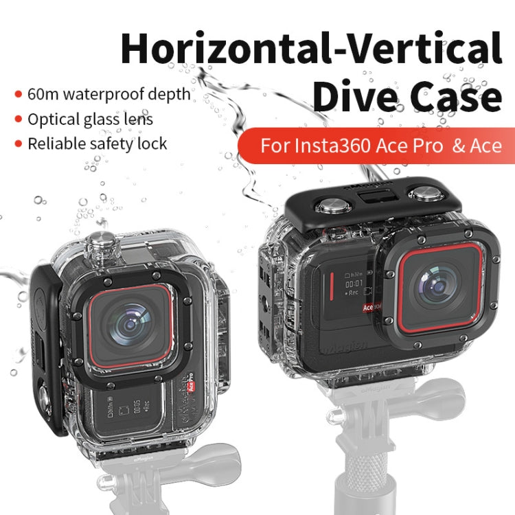 For Insta360 Ace aMagisn Horizontal and Vertical Shooting Dive Shell 60m Water-resistant Shell Accessories
