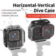For Insta360 Ace aMagisn Horizontal and Vertical Shooting Dive Shell 60m Water-resistant Shell Accessories