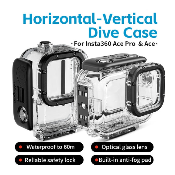 For Insta360 Ace aMagisn Horizontal and Vertical Shooting Dive Shell 60m Water-resistant Shell Accessories