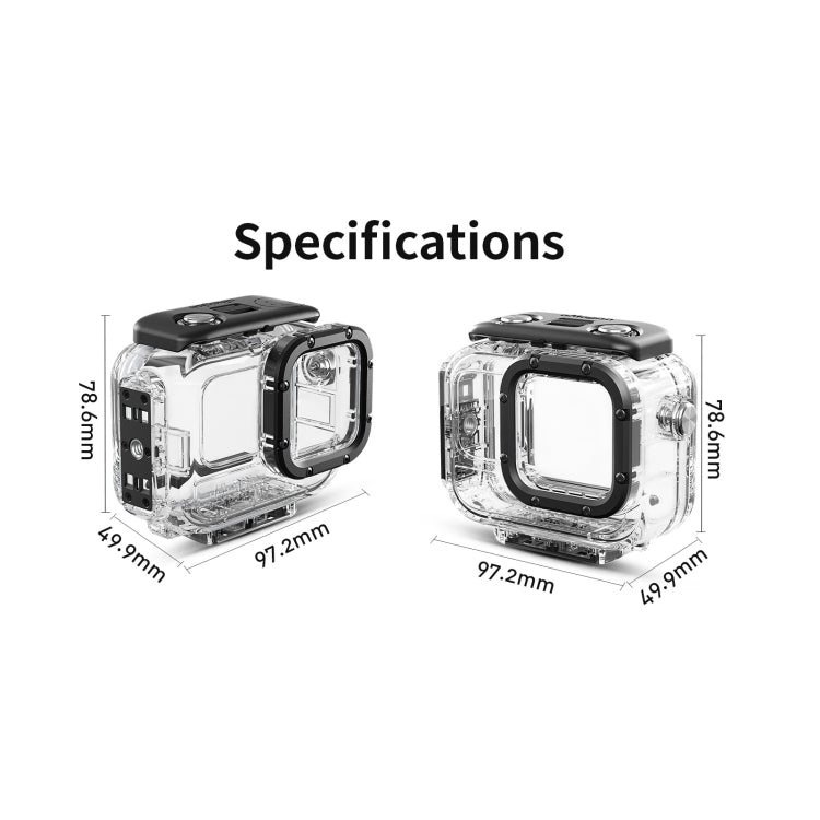 For Insta360 Ace aMagisn Horizontal and Vertical Shooting Dive Shell 60m Water-resistant Shell Accessories