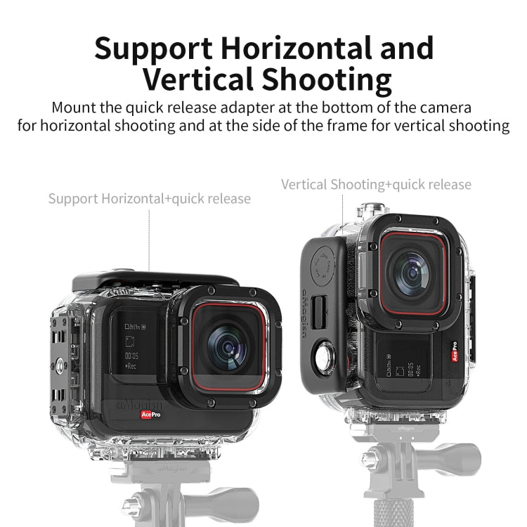 For Insta360 Ace aMagisn Horizontal and Vertical Shooting Dive Shell 60m Water-resistant Shell Accessories