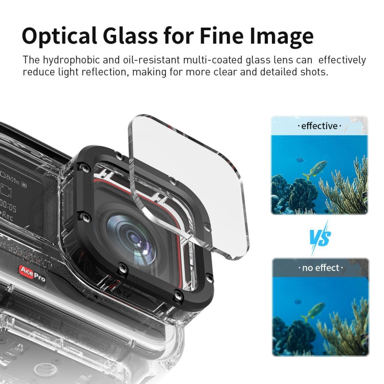 For Insta360 Ace aMagisn Horizontal and Vertical Shooting Dive Shell 60m Water-resistant Shell Accessories