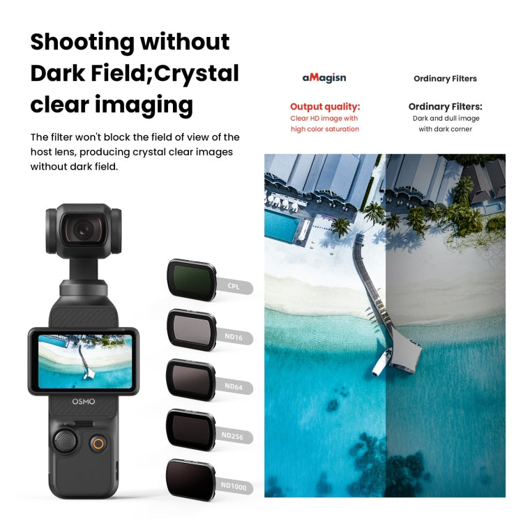 For DJI Osmo Pocket 3 aMagisn HD Double Sided Coated Filters Sports Camera Protective Goggles, Style: CPL