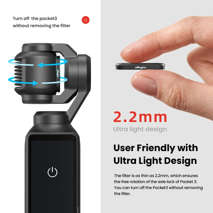 For DJI Osmo Pocket 3 aMagisn HD Double Sided Coated Filters Sports Camera Protective Goggles, Style: CPL