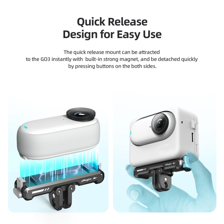 For Insta360 GO 3 / 3S aMagisn Magnetic Fast Disassembly Bottom Seat Bracket Sports Camera Accessories