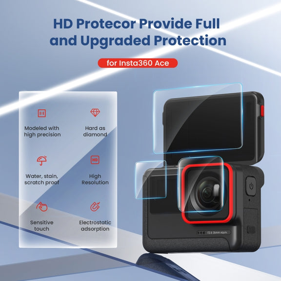 3 In 1 For Insta360 ACE aMagisn Tempered Film Protective Stickers Sports Camera Accessories