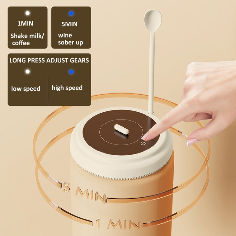 10000rpm/min Magnetic Levitation Electric Coffee Stirrer Milk Shaker Red Wine Decanter(White)
