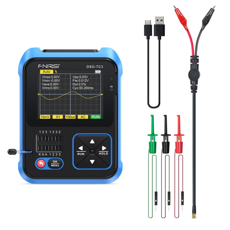 FNIRSI 3 In 1 Handheld Digital Oscilloscope LCR Transistor Tester, Specification: Standard
