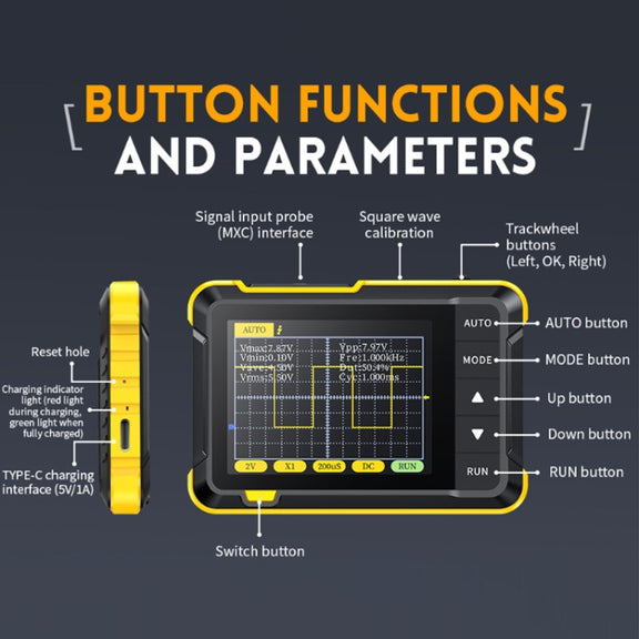FNIRSI Handheld Small Digital Oscilloscope For Maintenance, Specification: Upgrade