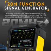 FNIRSI 2 In 1 Small Handheld Fluorescence Digital Dual-Channel Oscilloscope, US Plug(Yellow)