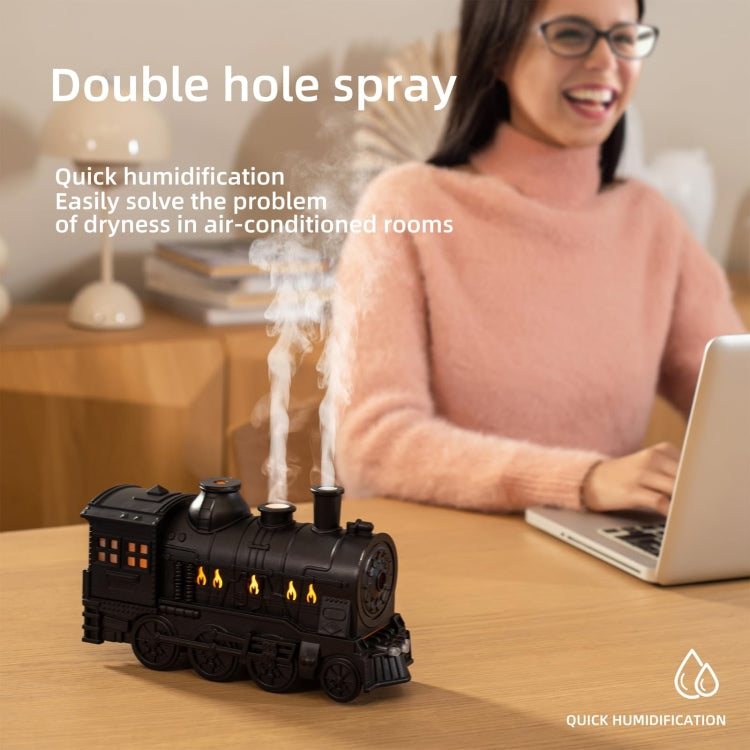 300ml Small Train Essential Oil Diffuser Humidifier With Remote Control US Plug