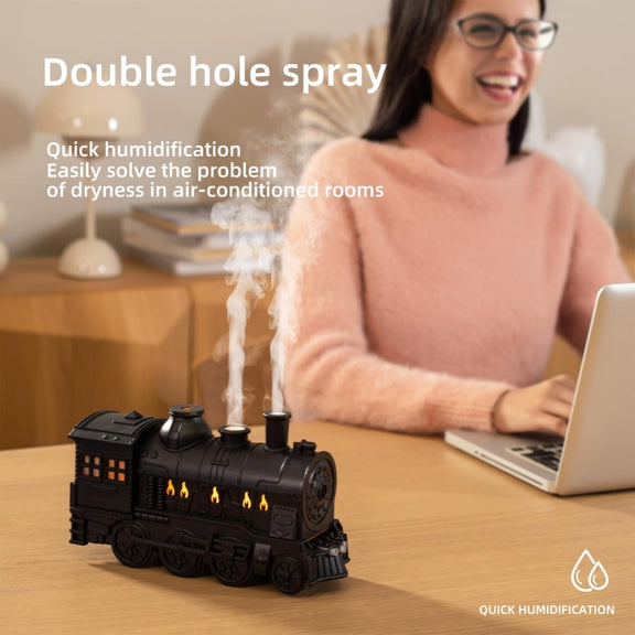 300ml Small Train Essential Oil Diffuser Humidifier With Remote Control UK Plug