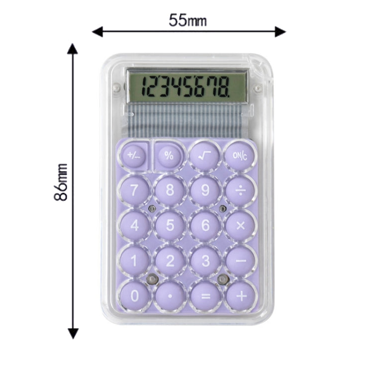 Small Silent Simple Calculator Mini Candy Dormitory Student Office Exam Tool(Purple)