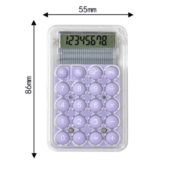Small Silent Simple Calculator Mini Candy Dormitory Student Office Exam Tool(Purple)