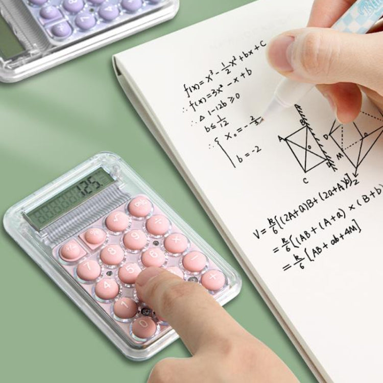 Small Silent Simple Calculator Mini Candy Dormitory Student Office Exam Tool(Purple)