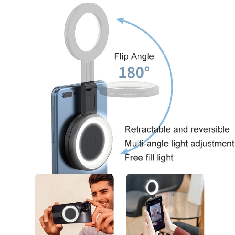 Cell Phone Magnetic Fill Light Portable Photo Pocket Lamp(Black)