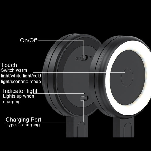 Cell Phone Magnetic Fill Light Portable Photo Pocket Lamp(White)