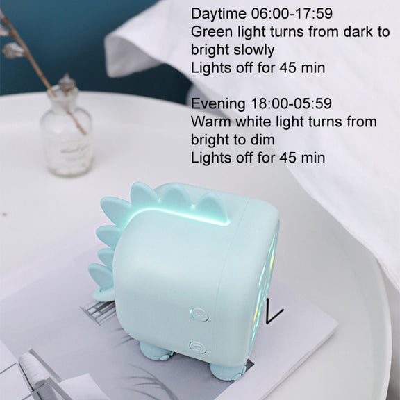 Dinosaur Kids Alarm Clock Electronic Clock Multifunctional Chime Small Alarm Clock(Green)