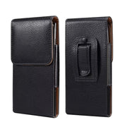 4.7 Inch  Men Vertical Mobile Phone Waist Bag Litchi Pattern Back Clip Buckle Belt Leather Case