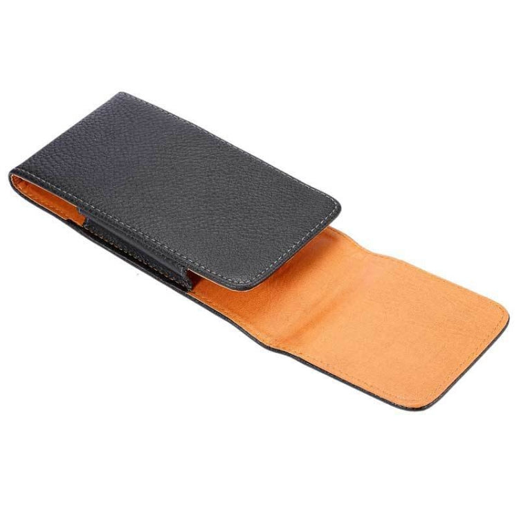 4.7 Inch  Men Vertical Mobile Phone Waist Bag Litchi Pattern Back Clip Buckle Belt Leather Case