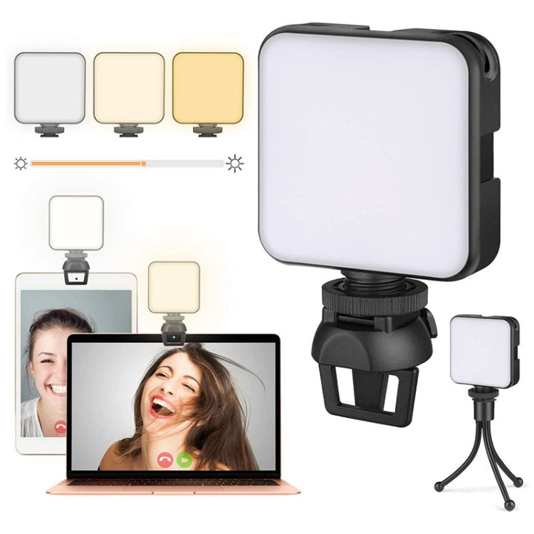 W64 64LEDs Video Conferencing Mobile Laptop Live Fill Light Photography Pocket Lamp, Spec: Clip Set