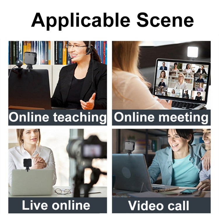 W64 64LEDs Video Conferencing Mobile Laptop Live Fill Light Photography Pocket Lamp, Spec: Clip Set