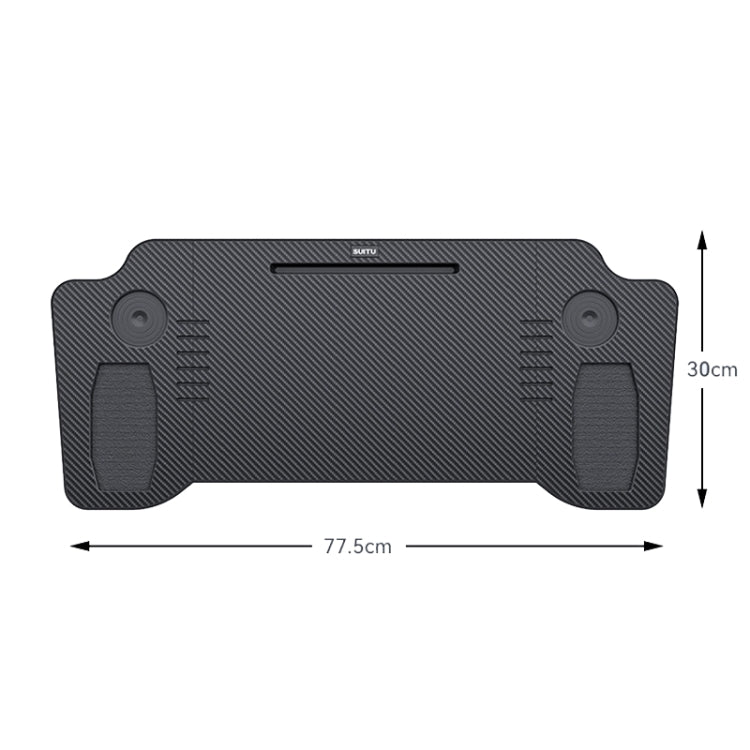 For Tesla Model Y/3 SUITU Car Center Folding Small Table Board Camping Dining Plate(Black Brown)