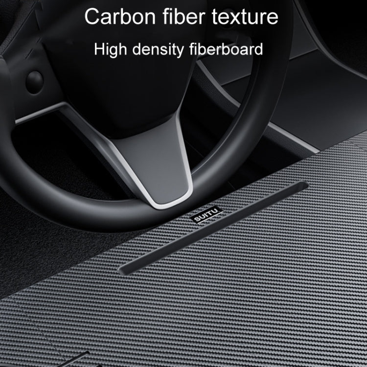 For Tesla Model Y/3 SUITU Car Center Folding Small Table Board Camping Dining Plate(Black Brown)