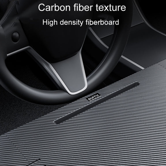 For Tesla Model Y/3 SUITU Car Center Folding Small Table Board Camping Dining Plate(Black Brown)