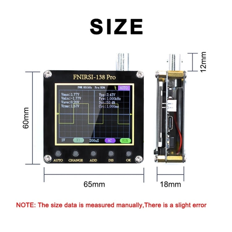 FNIRSI Handheld Small Teaching Maintenance Digital Oscilloscope, Specification: Upgrade Without Battery