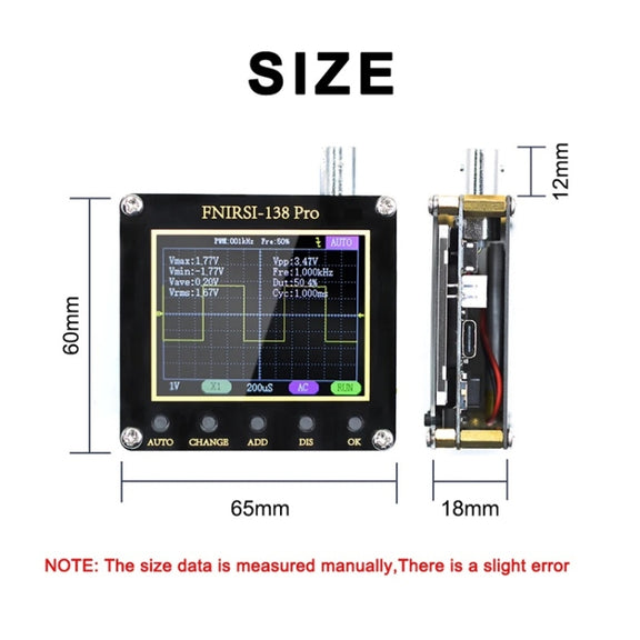 FNIRSI Handheld Small Teaching Maintenance Digital Oscilloscope, Specification: Upgrade Without Battery